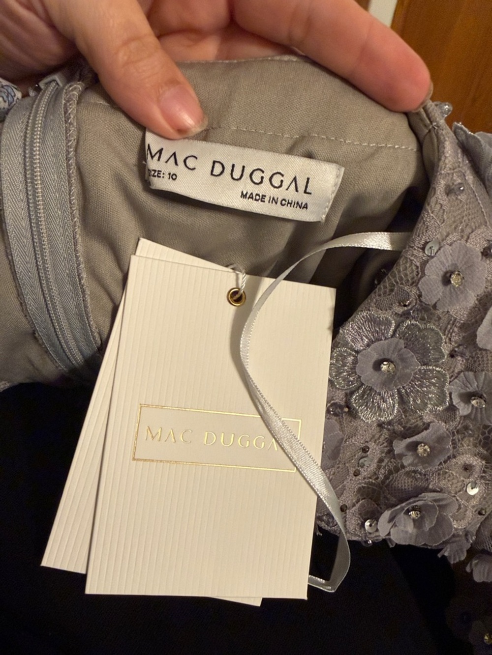 NWT MAC DUGGAL Floral Embellished Lace A-Line Cocktail Dress (Style #67387) 10 - Picture 6 of 16